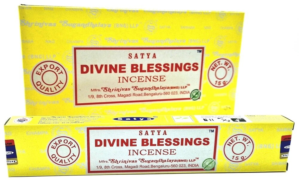 Encens Satya Bénédiction Divine - Boîte de 12 paquets de 15g.