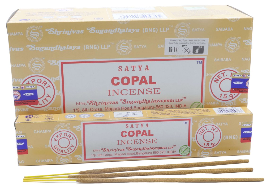 Encens Satya Copal - Boîte de 12 paquets de 15g.