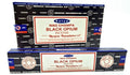 Encens Satya Black Opium – Boîte de 12 paquets de 15g.