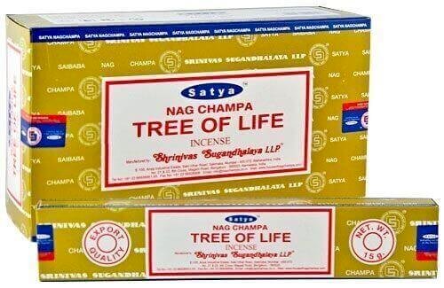 Encens Satya Arbre de Vie – Boîte de 12 Paquets de 15g.