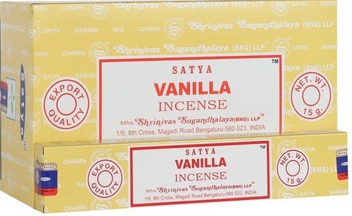 * Encens Satya Vanille – Boîte 12 x 15g | Douceur Réconfortante, Relaxation & Bien-être