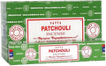 Encens Satya Patchouli – Boîte de 12 paquets de 15g.