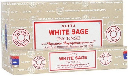 * Encens Satya Sauge Blanche – Boîte 12 x 15g | Grand Purificateur, Smudging & Cristaux
