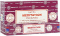 Encens Satya Méditation – Boîte de 12 paquets de 15g.