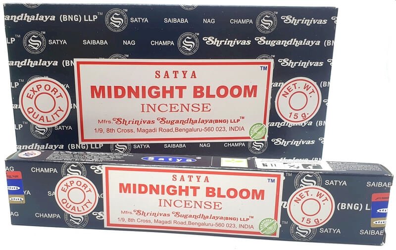 Encens Satya Midnight – Boîte de 12 paquets de 15g.