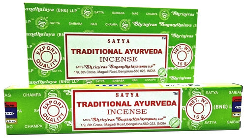 * Encens Satya Ayurveda Traditionnel – Boîte 12 x 15g | Sagesse Indienne, Équilibre & Bien-être Holistique