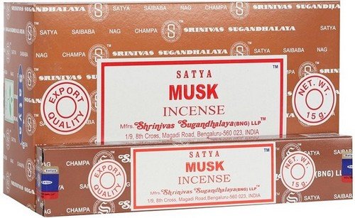 * Encens Satya Musc – Boîte 12 x 15g | Chaud, Sensuel & Envoûtant