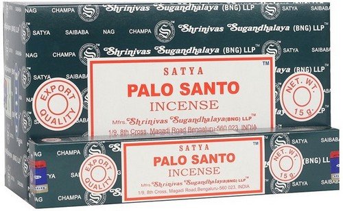 * Encens Satya Palo Santo – Boîte 12 x 15g | Bois Sacré, Purification & Bonnes Vibrations