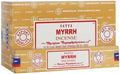 Encens Satya Myrrhe – Boîte de 12 paquets de 15g.