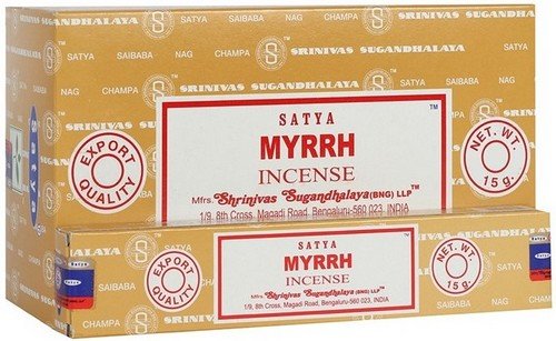 * Encens Satya Myrrhe – Boîte 12 x 15g | Purification, Spiritualité & Rituel Sacré