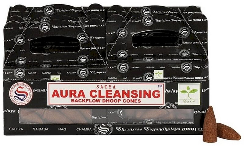 Backflow Cônes Satya Aura Cleansing – Lot de 6 boîtes de 24 cônes