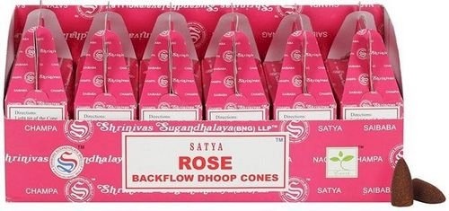 Backflow Cônes Satya Rose – Lot de 6 boîtes de 24 cônes
