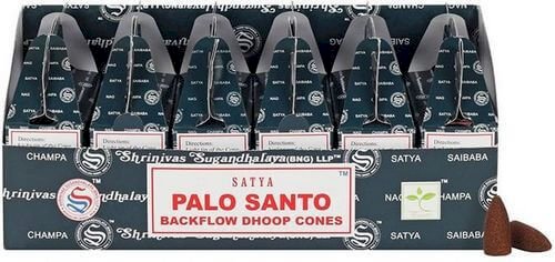 Backflow Cônes Satya Palo Santo – Lot de 6 boîtes de 24 cônes
