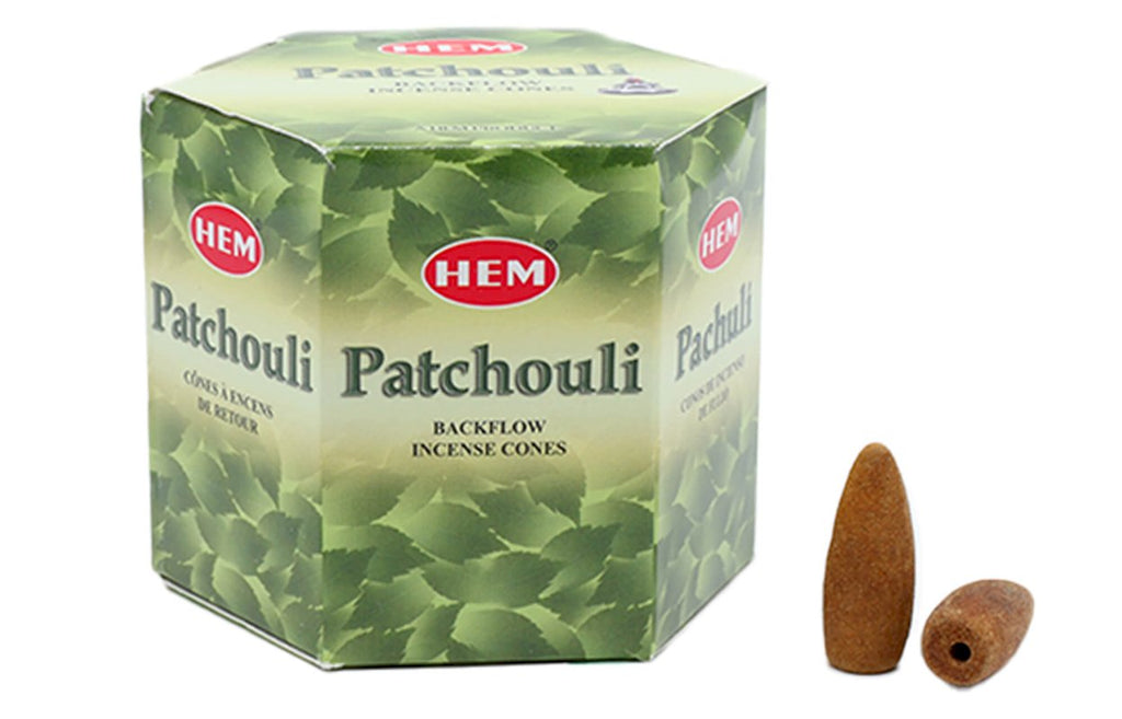 Backflow Cônes HEM Patchouli – Boîte de 12 paquets 40 cônes