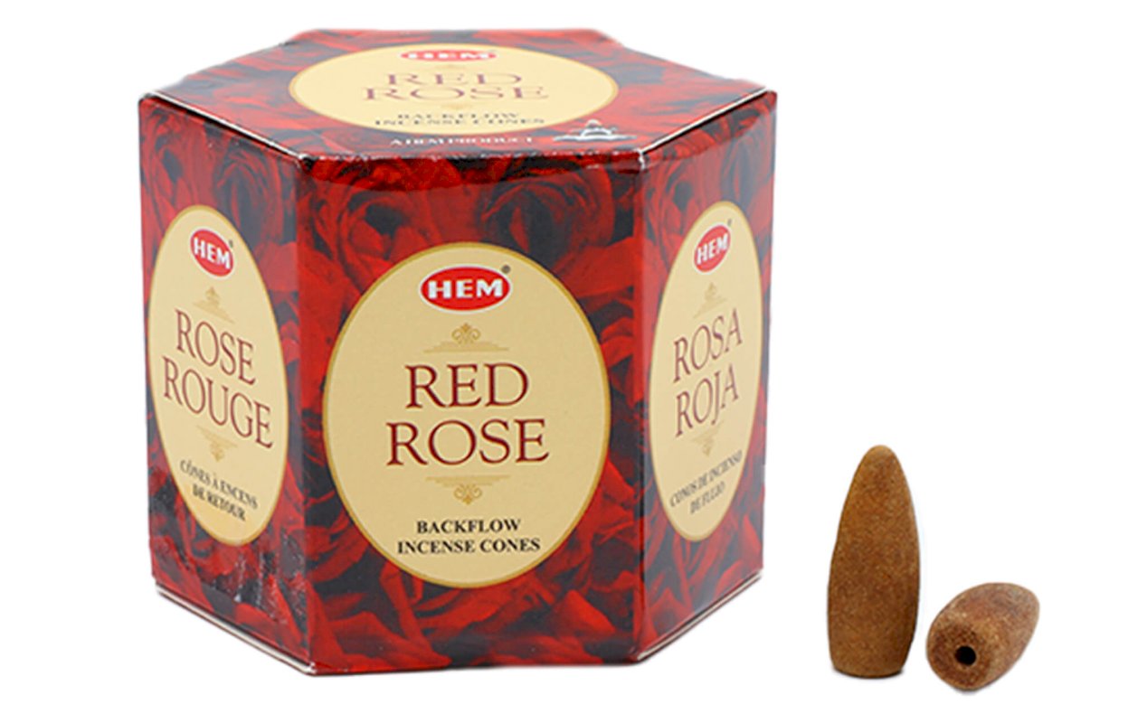 Backflow Cônes HEM Rose Rouge – Boîte de 12 paquets de 40 cônes