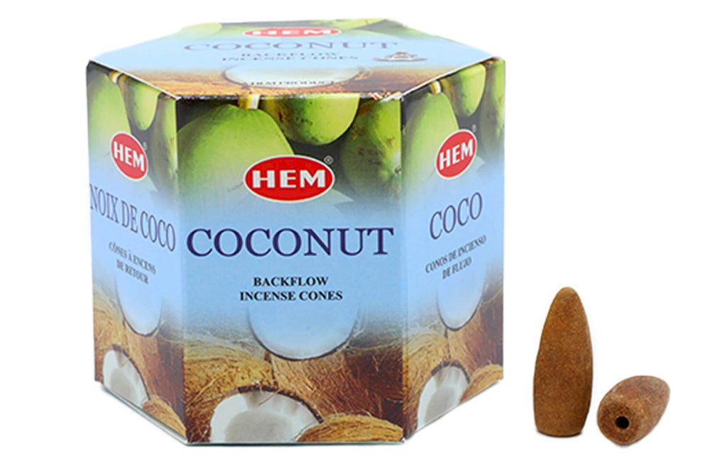 Backflow Cônes HEM Noix de Coco – Boîte de 12 paquets de 40 cônes