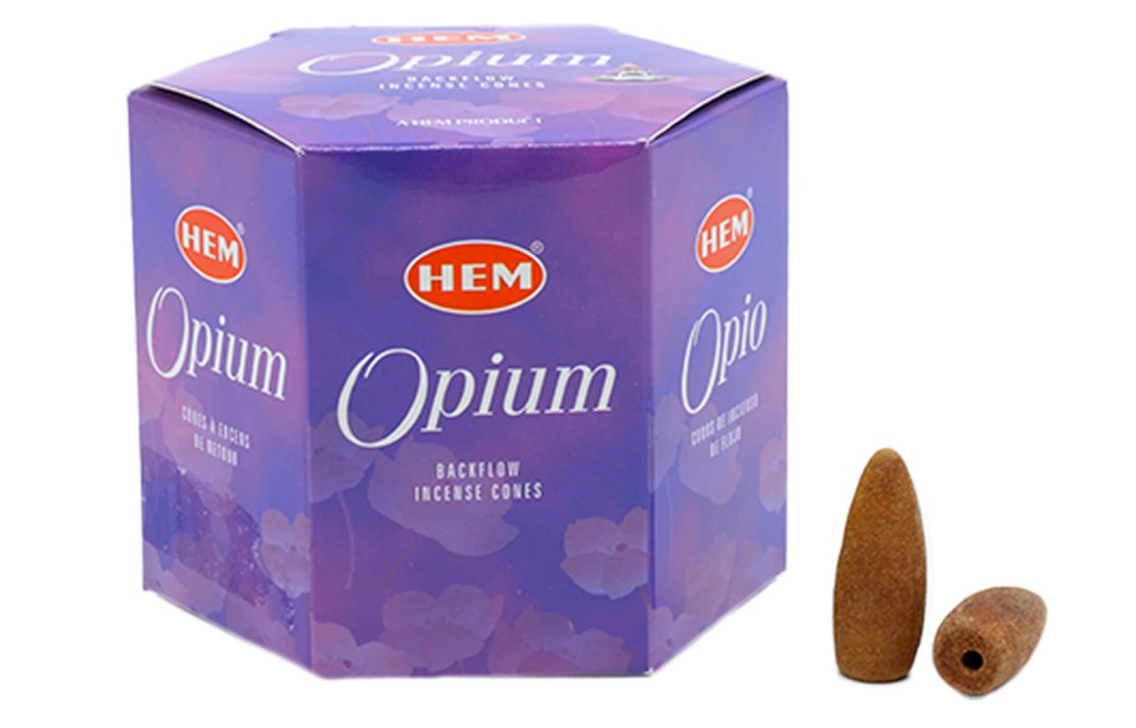 Backflow Cônes HEM Opium – Boîte de 12 paquets de 40 cônes