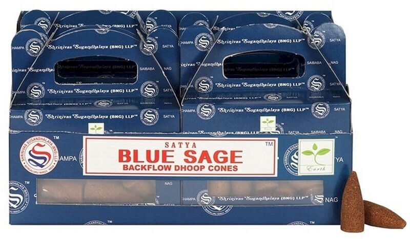 Backflow Cônes Satya Sauge Bleue – Lot de 6 boîtes de 24 cônes