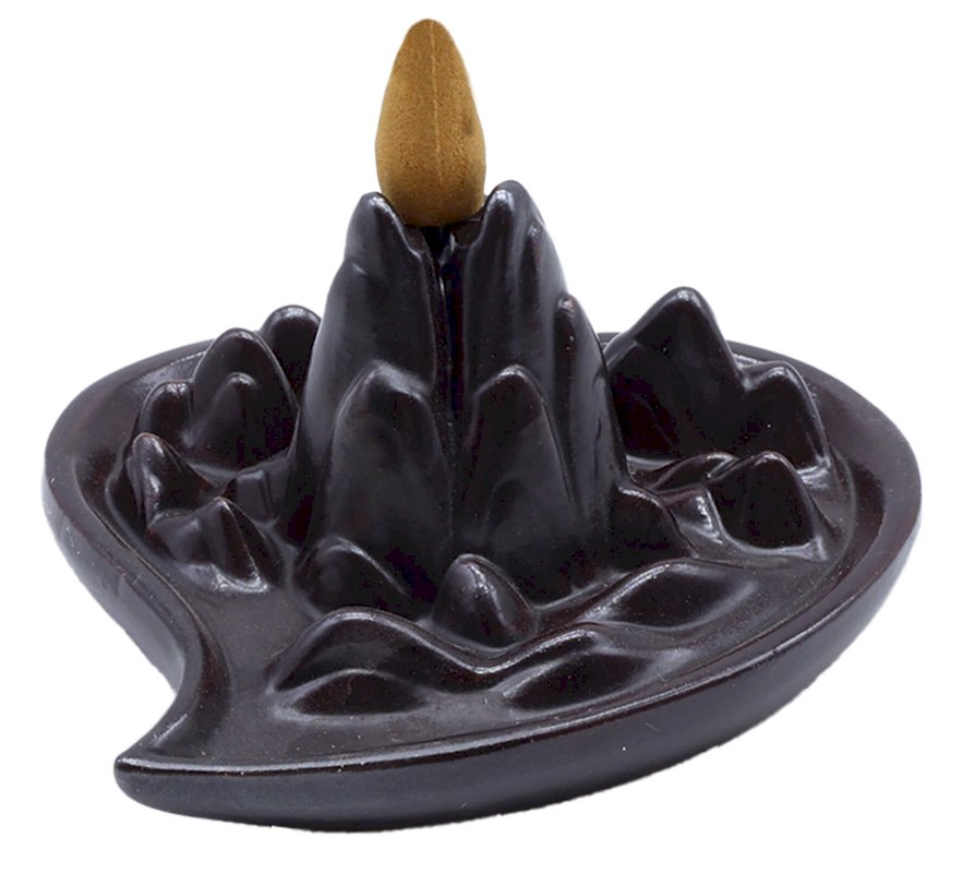 Porte-Encens Backflow Montagne Cœur 14cm