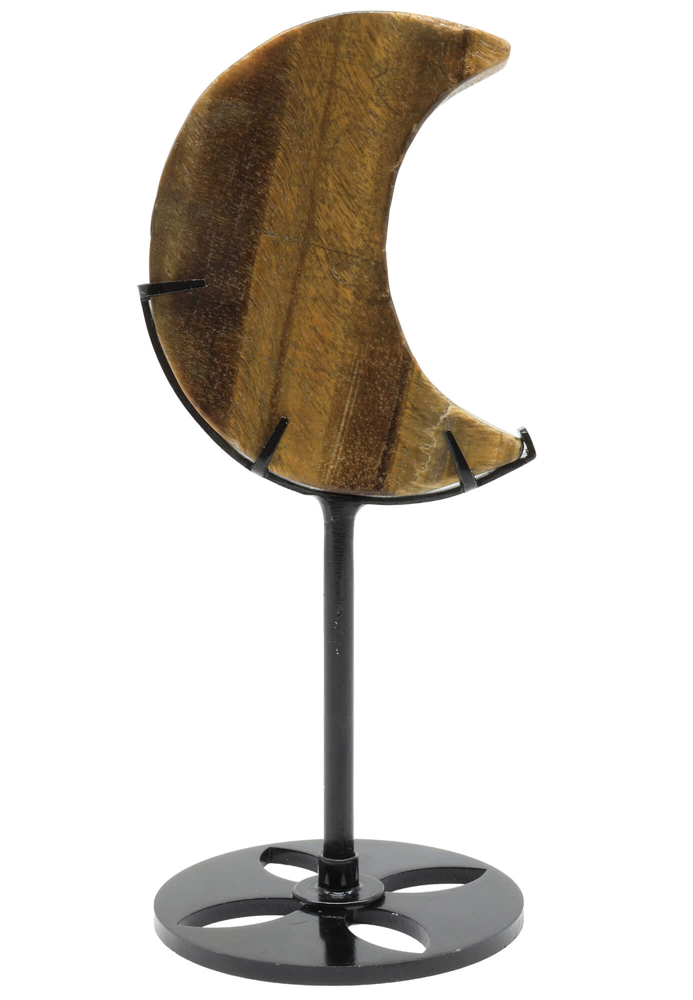 Lune Œil de Tigre sur Socle 16cm