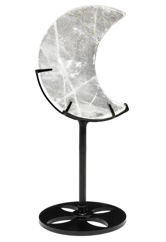 Lune Cristal de Roche sur Socle 16cm