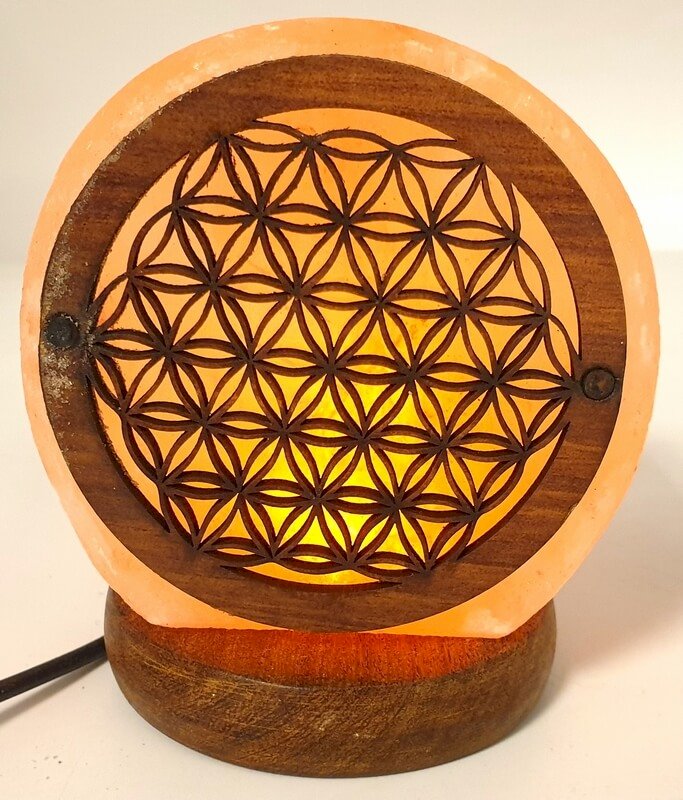 Lampe de Sel de l'Himalaya USB Fleur de Vie – 500g à 1 KG