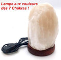 Mini Lampe de Sel USB Blanche 1KG – Socle en Bois