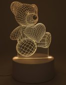 Veilleuse USB Plastique Ourson 14cm - Lumière d'Ambiance Jaune