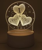 Veilleuse USB Plastique 'I Love You' 12cm – Lumière d'Ambiance Jaune