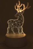 Veilleuse USB Plastique Cerf 16cm – Lumière d'Ambiance Jaune