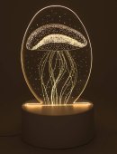 Veilleuse USB Plastique Méduse 14cm – Lumière d'Ambiance Jaune