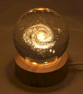 Veilleuse USB Verre Galaxie 9cm – Gravure Intérieure Lumière Jaune