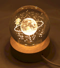 Veilleuse USB Verre Saturne 9cm