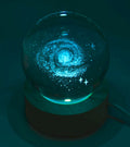 Veilleuse USB Verre Galaxie Multicolore 9cm – Gravure Intérieure Lumière Changeante