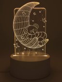Veilleuse USB Plastique Lune 14cm – Lumière d'Ambiance Jaune