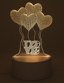 Veilleuse USB Plastique Coeurs 14cm – Lumière d'Ambiance Jaune