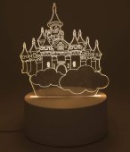 Veilleuse USB Plastique Château Disney 12cm – Lumière d'Ambiance Jaune