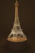 Veilleuse USB Plastique Tour Eiffel 19cm – Lumière d'Ambiance Jaune