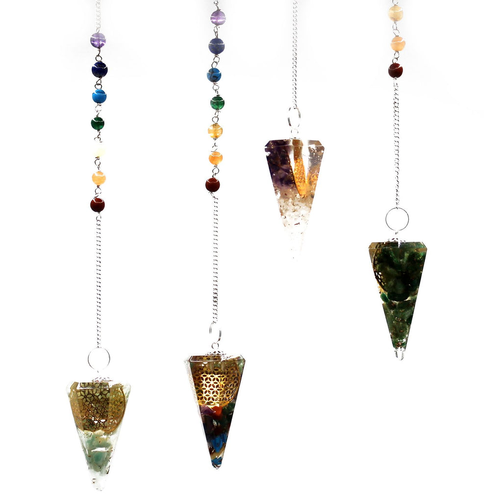 * Pendule chakra en orgonite – Fleur de vie