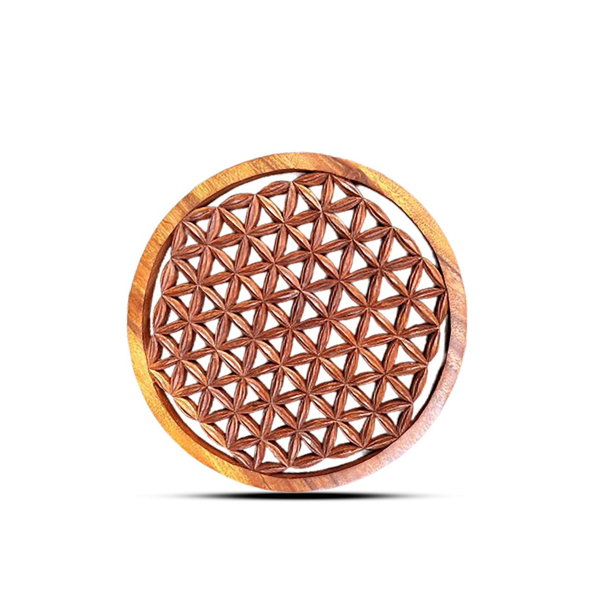 * Panneau décoratif rond en bois Fleur de Vie, 30 cm