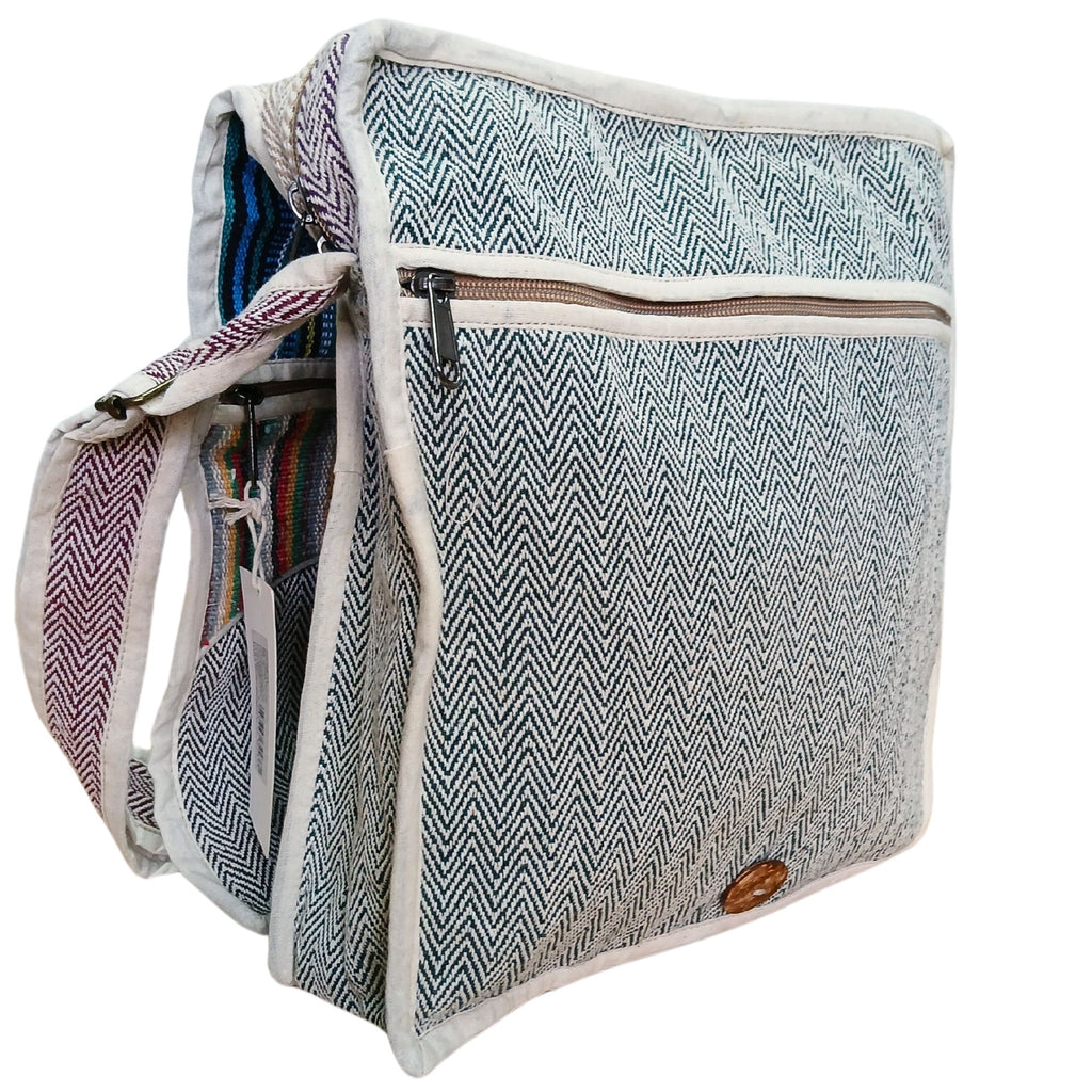 Sacoche Ordinateur Portable en Chanvre – Curves | Messenger Artisanal Népal