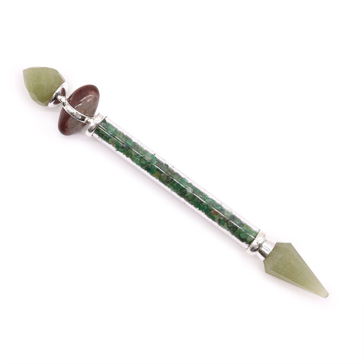 * Baguette magique Shiva Lingam en aventurine verte – Bonheur