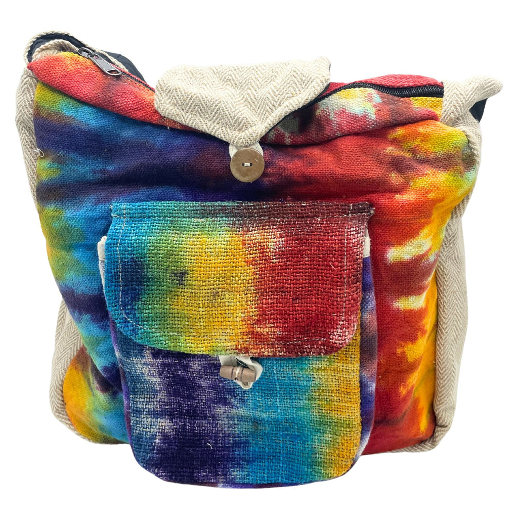 Sac Études Tie-Dye en Chanvre avec Poche Avant – Teinture Artisanale | Fait Main Népal