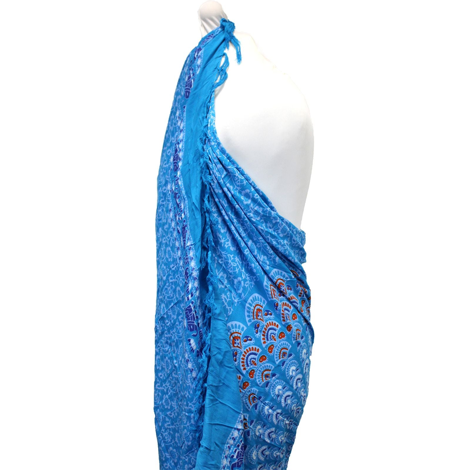 Sarong Mandala Bali – Bleu Canard & Orange