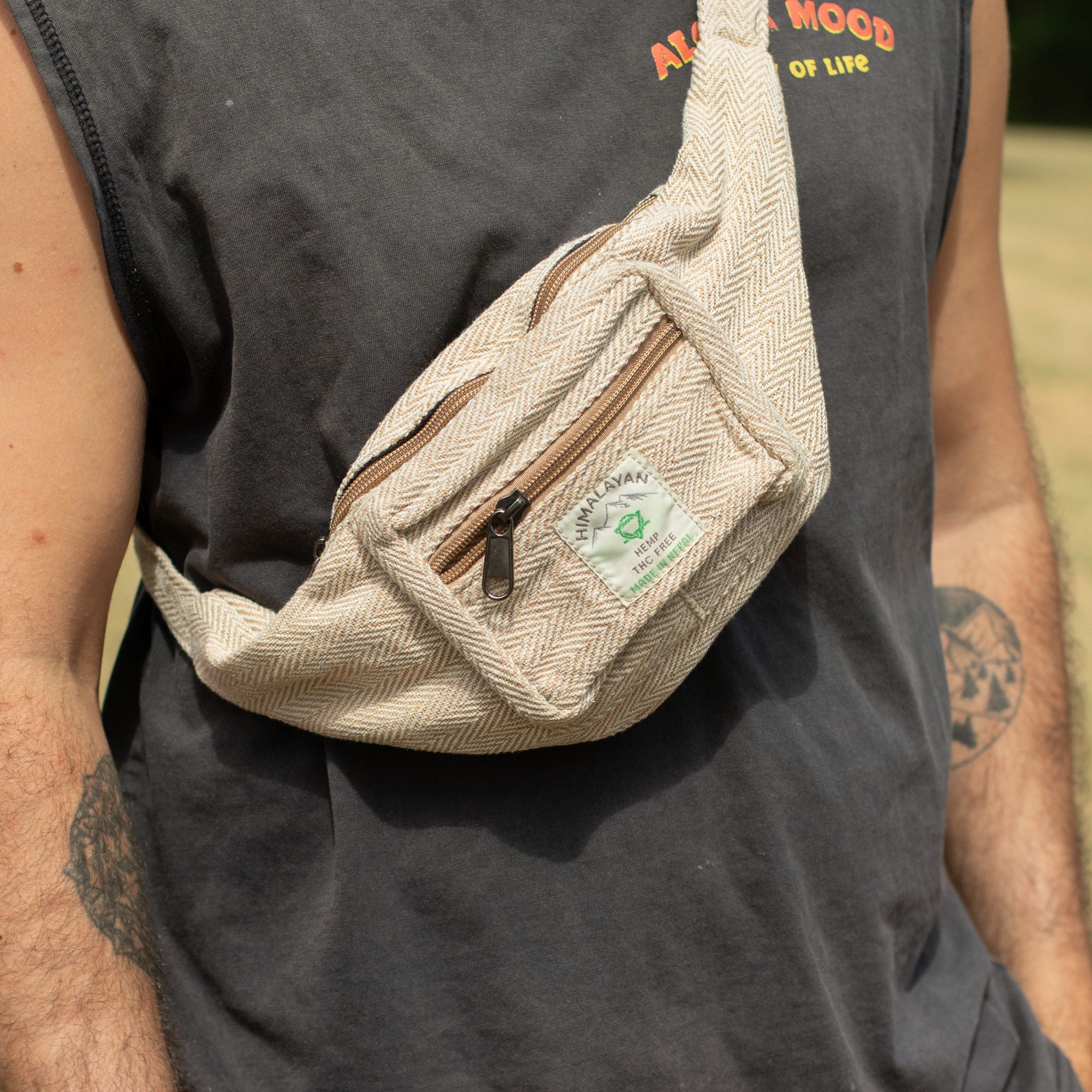Sac Banane en Coton et Chanvre Naturel – Style Ceinture Artisanal