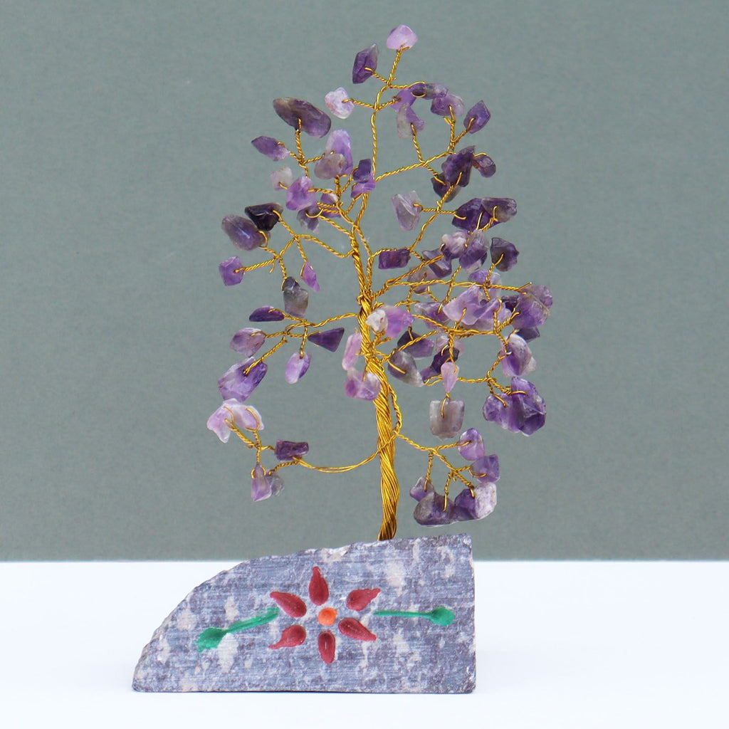 Arbre décoratif en améthyste – 80 pierres