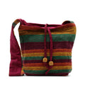 Sac Sling Népalais Trek Montagne Tan & Verts – Ultra-Léger | Artisanal Népal