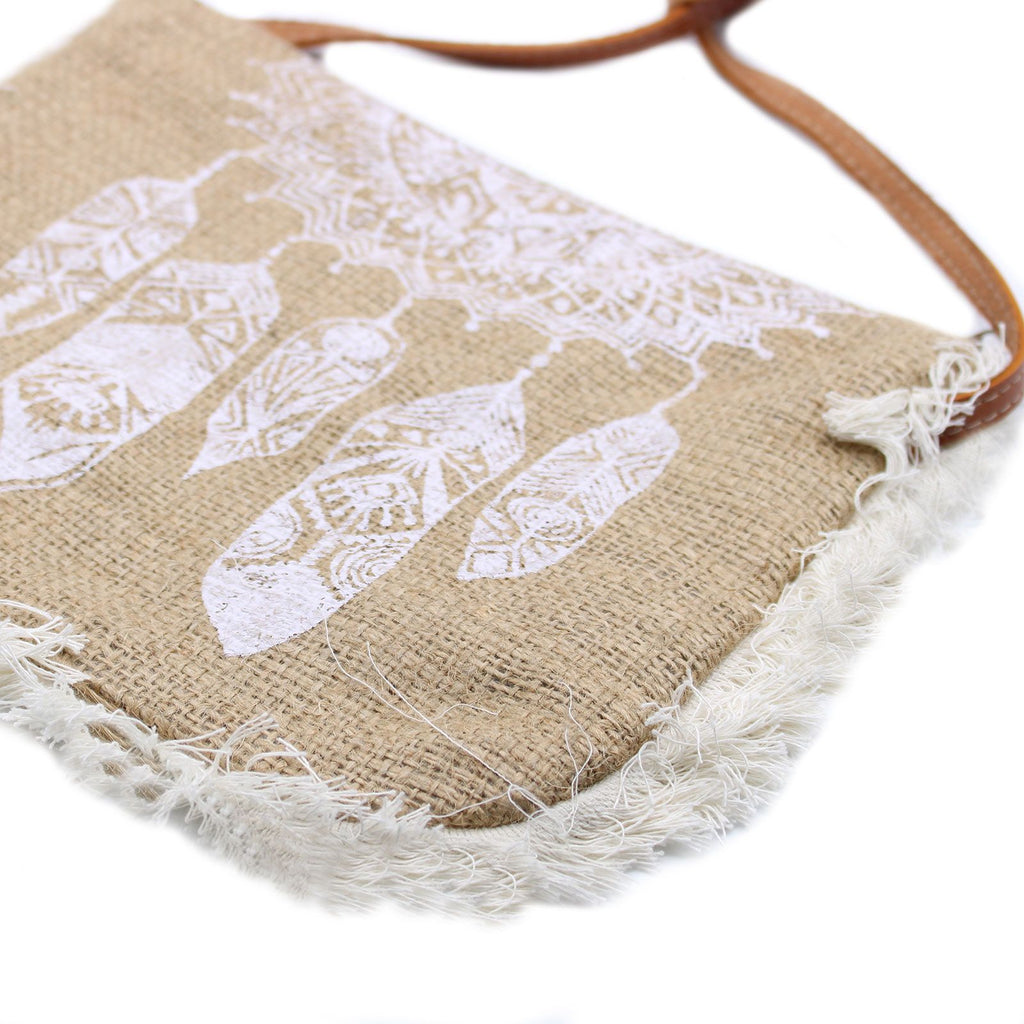 Sac À Franges Attrape-Rêves – Jute Artisanal Bali | Ultra-Léger 94g | Brodé Main