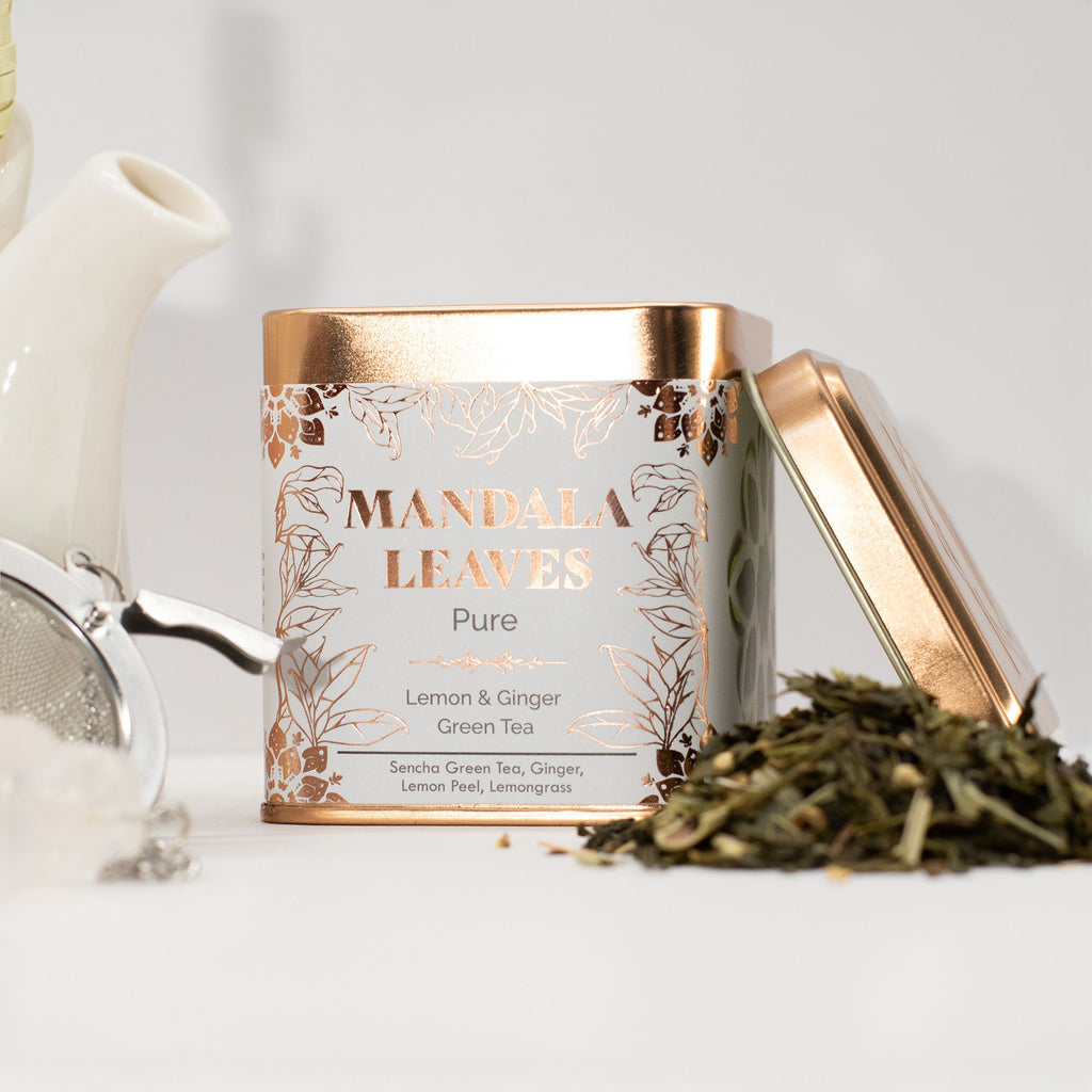 Thé Vert Citron & Gingembre Eco Classic 50g – Mélange Artisanal Revigorant | Boîte Métallique