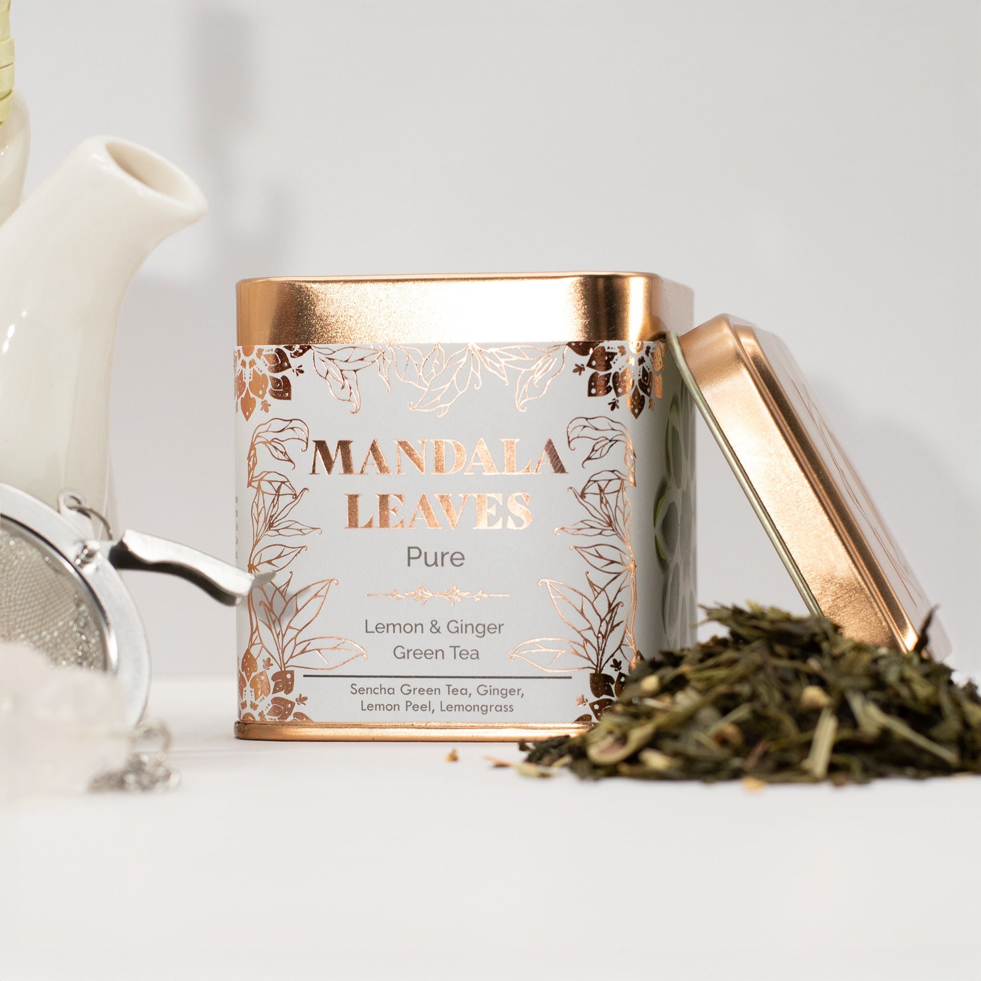 Thé Vert Citron & Gingembre Eco Classic 50g – Mélange Artisanal Revigorant | Boîte Métallique